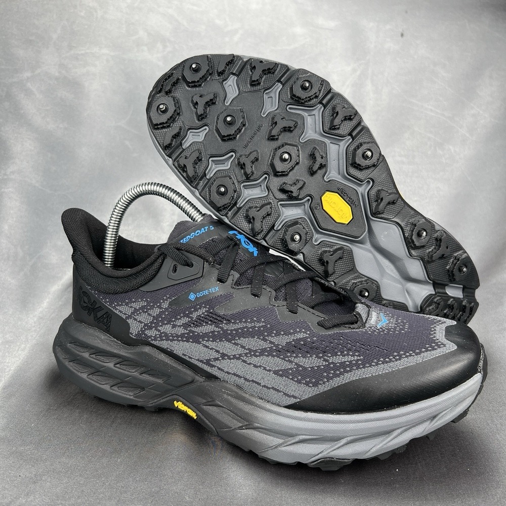 Hoka One Speedgoat 5 Spike GTX  Shoes Mens 8.5D Trail Running Black 1127912-BBLC